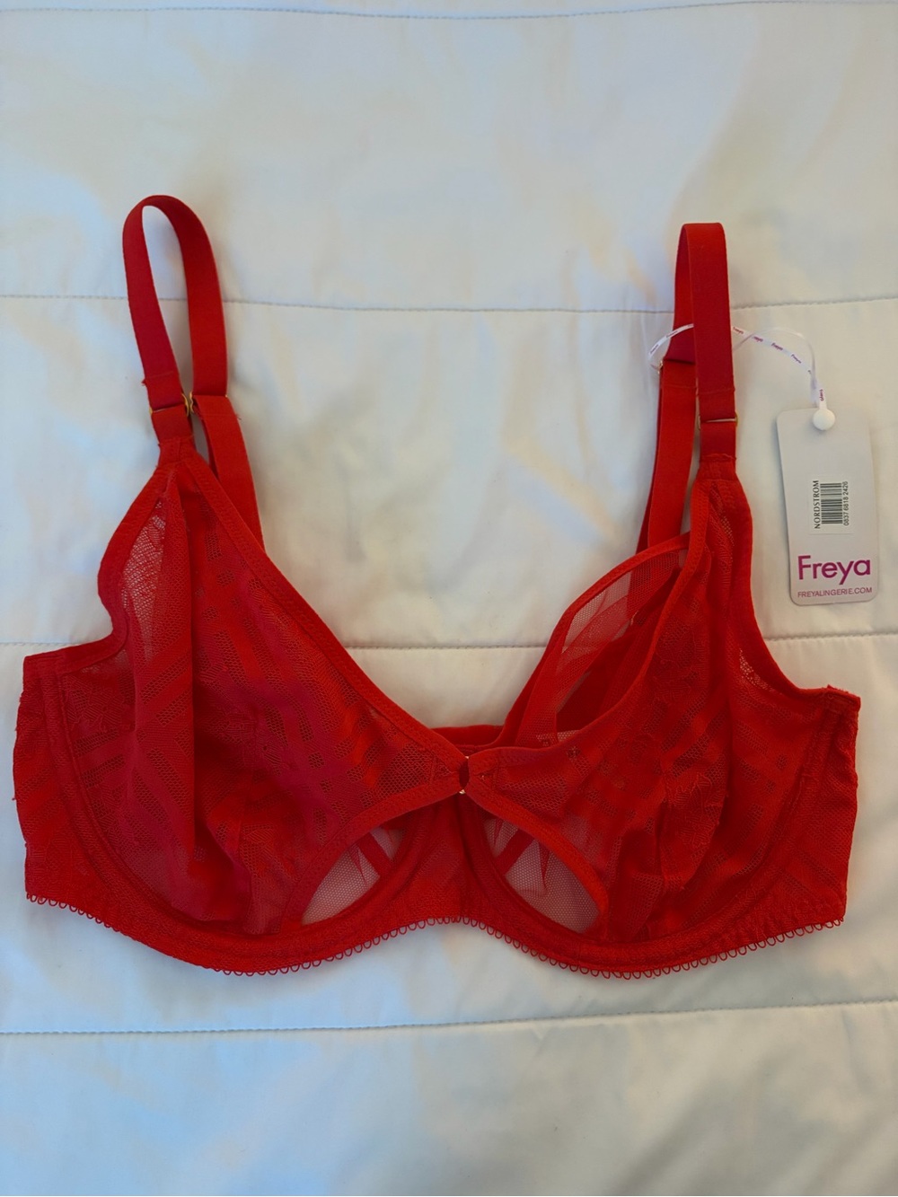 Freya Red Sheer Lace Underwire Bra
